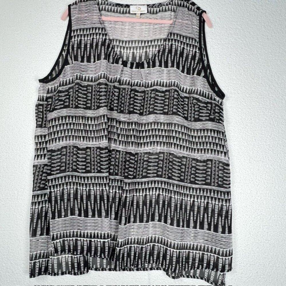Collective Concepts Womens Sheer Sleeveless Top Plus Size  2X